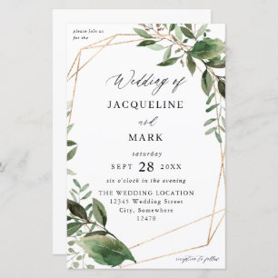 Budget Leaves & Eucalyptus Gold Wedding MEDIUM