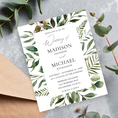 Budget Leaves  Eucalyptus Rustic Wedding Flyer