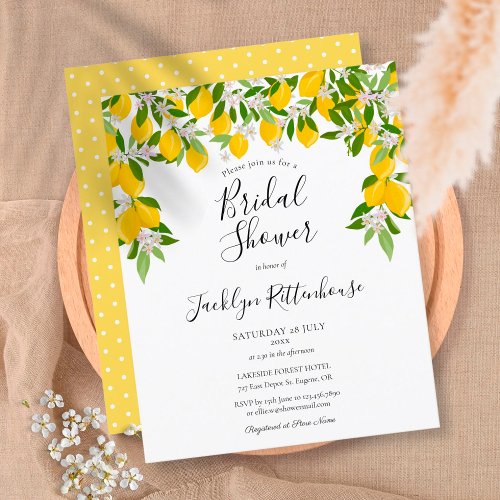 Budget Lemon Blossom Bridal Shower Invitation