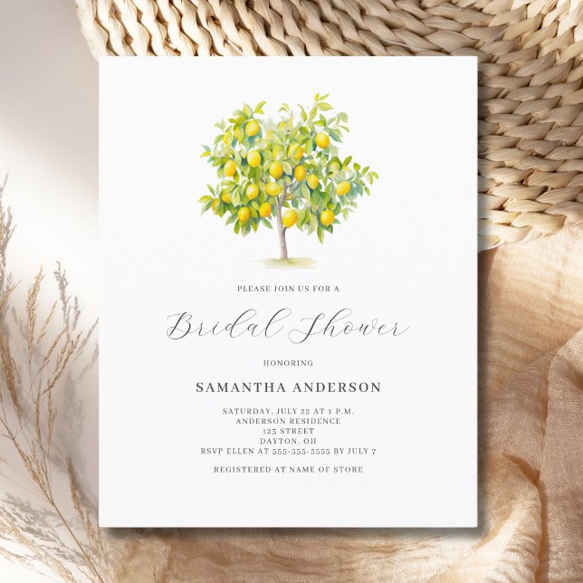 Budget Lemon Citrus Bridal Shower Invitation Flyer (Creator Uploaded)
