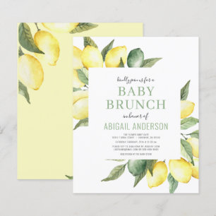 Budget Lemon Citrus Modern Baby Brunch Invitation