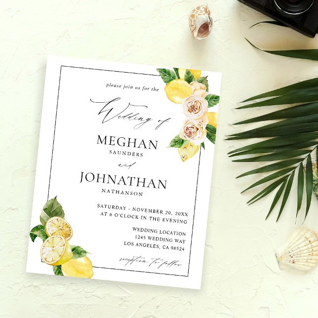 Budget Lemon Floral Wedding Flyer (Creator Uploaded)