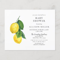 Budget Lemon Gender Neutral Baby Shower Invitation