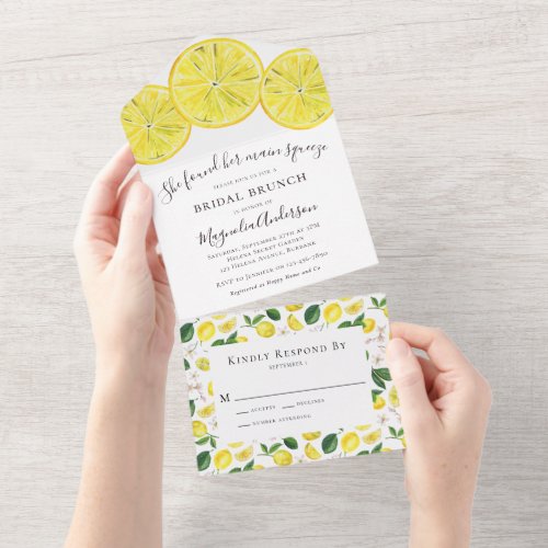 Budget Lemon Main Squeeze Bridal Shower  All In One Invitation