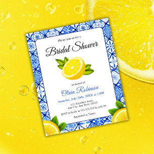 Budget Lemon Mediterranean Bridal Shower Invite
