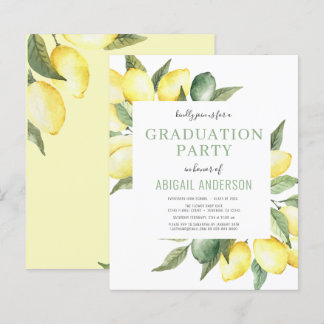 Budget Lemon Modern Grad Party 2023 Invitation