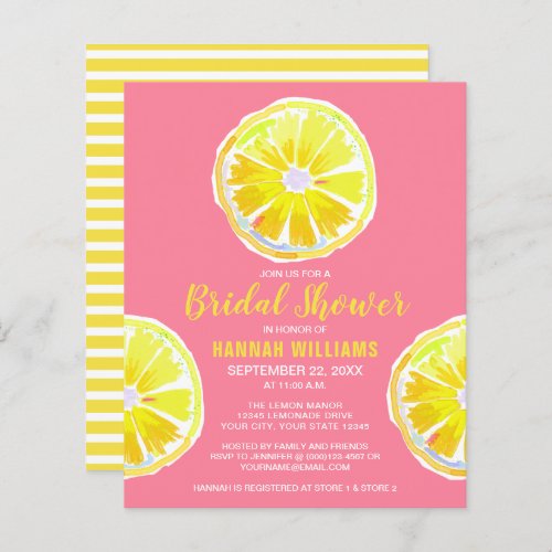 Budget Lemon Slices Bridal Shower Invitation