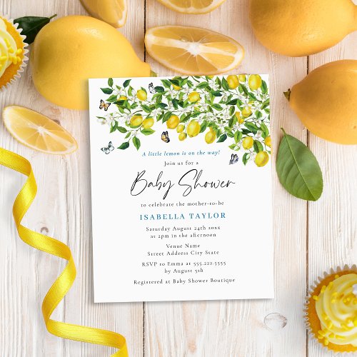 Budget Lemon Summer Baby Shower Invitation