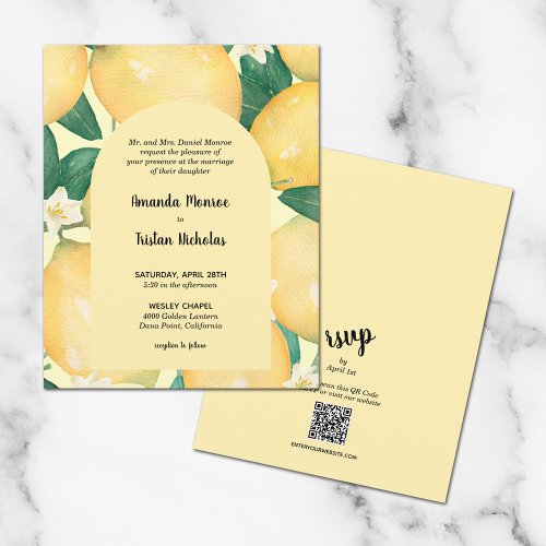 Budget Lemons Wedding All in One Invites