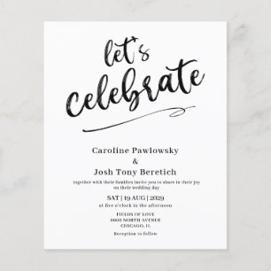 Budget Lets Celebrate Wedding invitation 