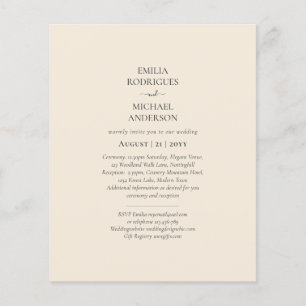 BUDGET Light BEIGE Monochrome Wedding Flyer