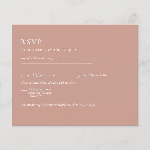 BUDGET Light Terracotta Monochrome WEDDING Flyer