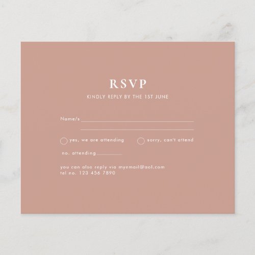 BUDGET Light Terracotta Monochrome WEDDING Flyer