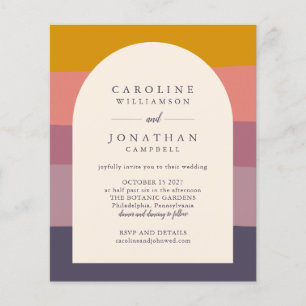 Budget Lilac Color Block Stylish Wedding Invite