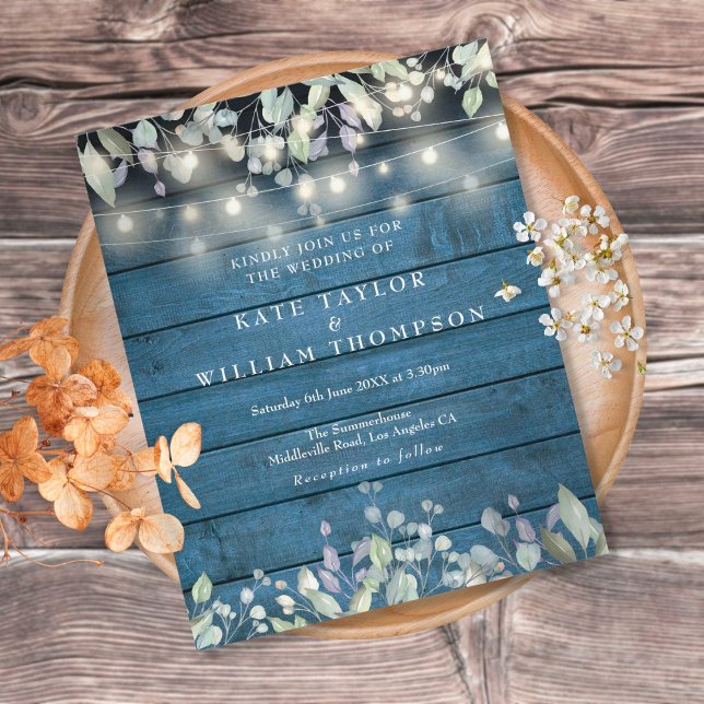 Budget Lilac Rustic String Lights Wedding Invite (Creator Uploaded)