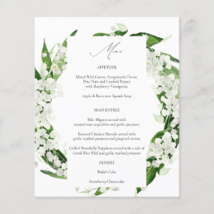 Budget Lily of the Valley Floral Menu Flyer