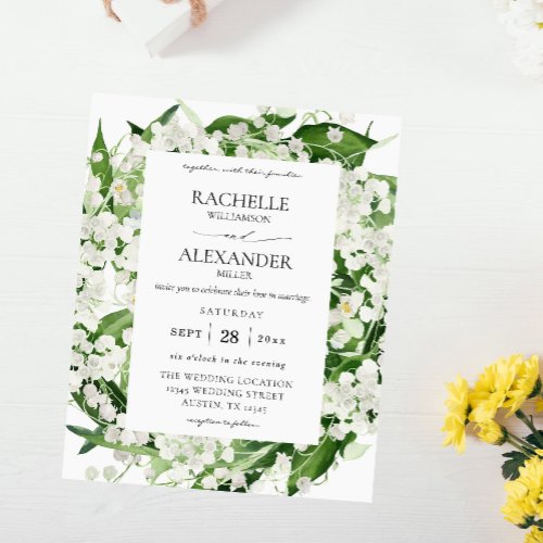 Budget Lily of the Valley White Floral Wedding 3 Flyer