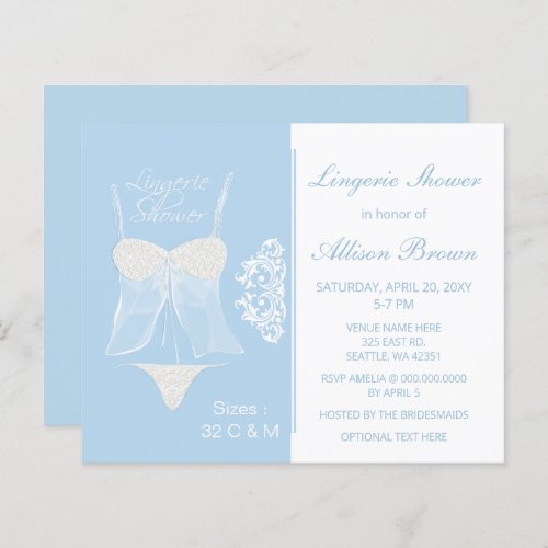 Budget Lingerie Bachelorette Party Invitation