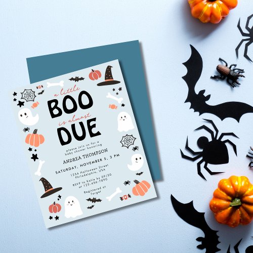 Budget Little Boo Almost Due Boy Baby Shower 
