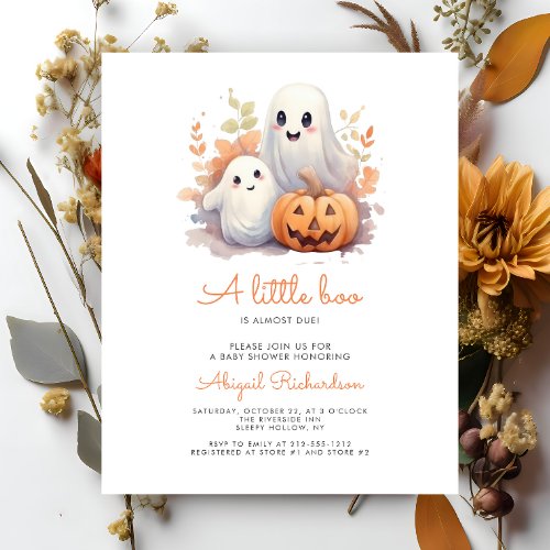 Budget Little Boo Ghosts Pumpkin Fall Baby Shower