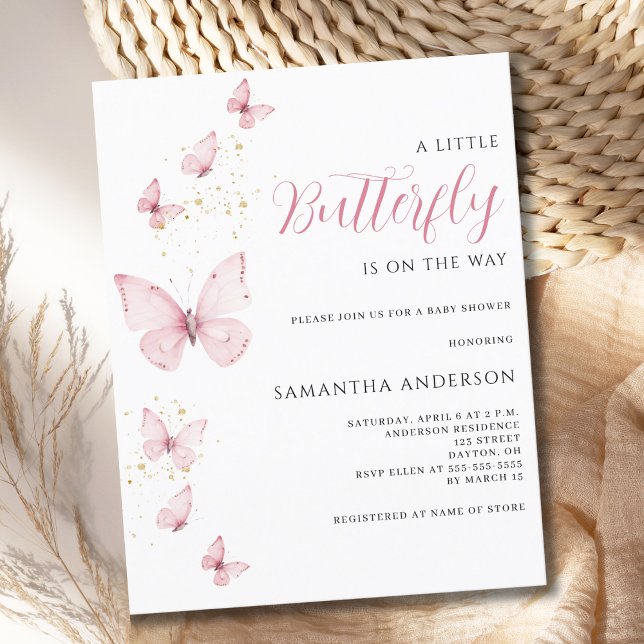 Budget Little Butterfly Baby Shower Invitation Flyer (Creator Uploaded)