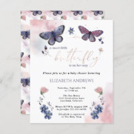 Budget Little Butterfly Baby Shower Invite