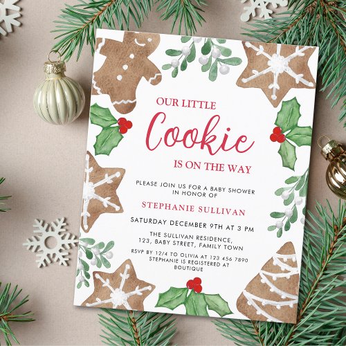 Budget Little Cookie Christmas Baby Shower Invite