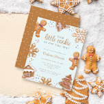 Budget Little Cookie Winter Christmas Baby Shower<br><div class="desc">Embrace the joy of the season with our budget-friendly baby shower invitation. Featuring a delightful watercolor gingerbread man, snowy gingerbread flakes, and festive details, it proudly announces, "Our little cookie is on the way." The pastel blue backdrop evokes the spirit of Christmas, making it ideal for a holiday-themed baby shower....</div>