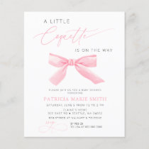 Budget Little Coquette Pink Bow Baby Shower Invite