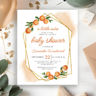 Budget Little Cutie Citrus Baby Shower Invitation