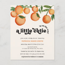 Budget Little Cutie Orange Baby Shower Invitation