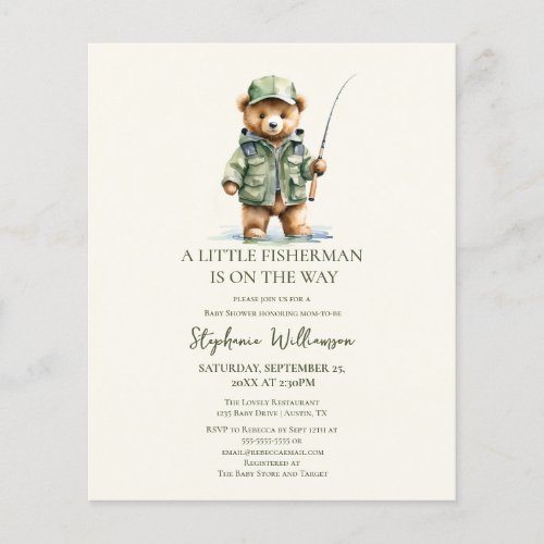 Budget Little Fisherman Fishing Bear Baby Shower