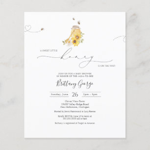 Budget Little Honey Bee Baby Shower Invitation