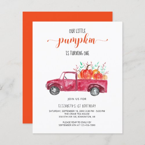 Budget Little Pumpkin Baby Shower Red Truck Fall