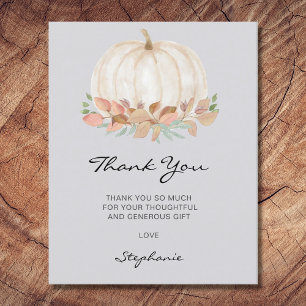 Budget Little Pumpkin Baby Shower Thank You Card