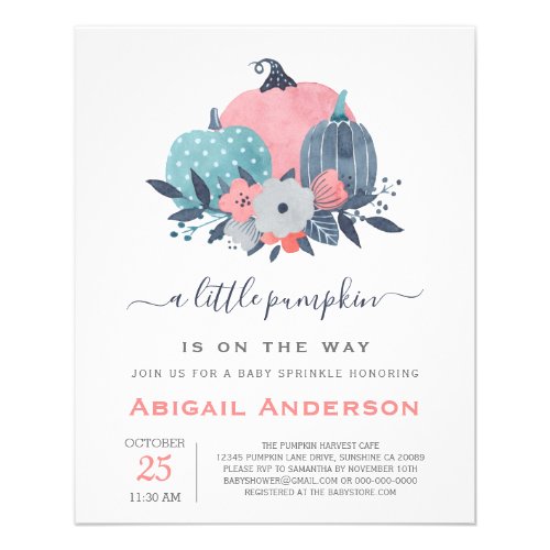 Budget Little Pumpkin Baby Sprinkle Invitation Flyer