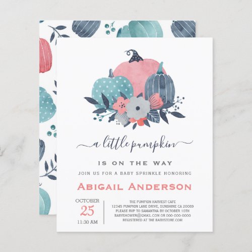 Budget Little Pumpkin Baby Sprinklr Invitation 