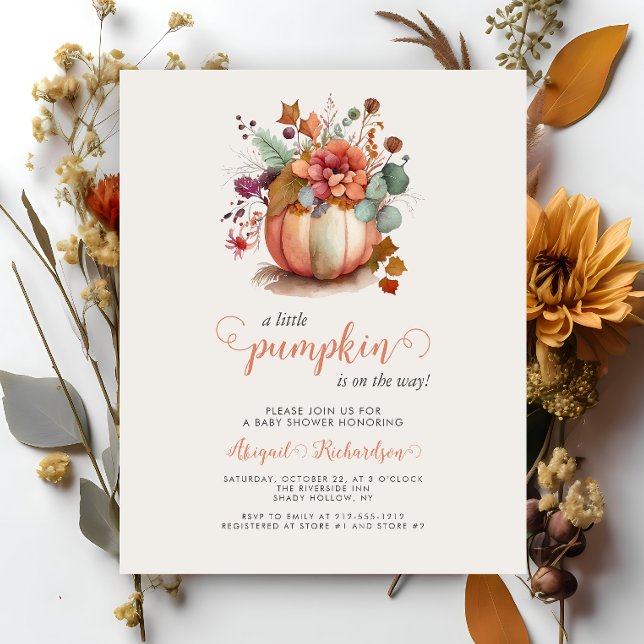 Budget Little Pumpkin Floral Fall Baby Shower (Creator Uploaded)