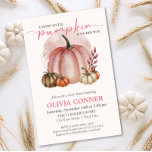 BUDGET Little Pumpkin Girl Baby Shower Invitation Flyer<br><div class="desc">Celebrate the upcoming arrival of a sweet little pumpkin with this charming baby shower budget invitation! Featuring a soft pink watercolor pumpkin surrounded by fall foliage, this autumn-inspired theme is perfect for welcoming a baby girl. The words can easily be edited to fit your specific event. Background colors and fonts...</div>