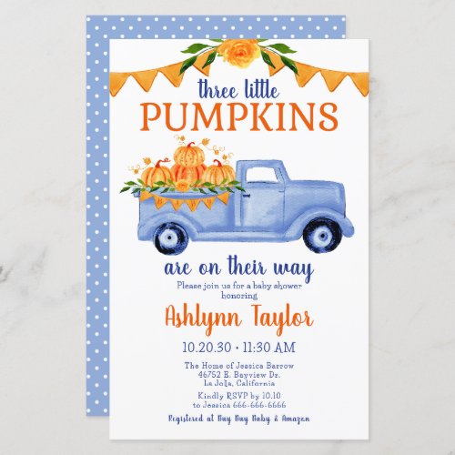 Budget Little Pumpkin Triplet Boy Baby Shower