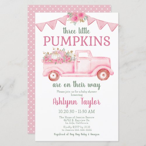 Budget Little Pumpkin Triplet Girl Baby Shower