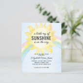 Budget Little Ray of Sunshine Baby Shower Invite (Standing Front)