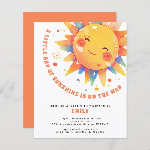 Budget Little Ray of Sunshine Retro Baby Shower 