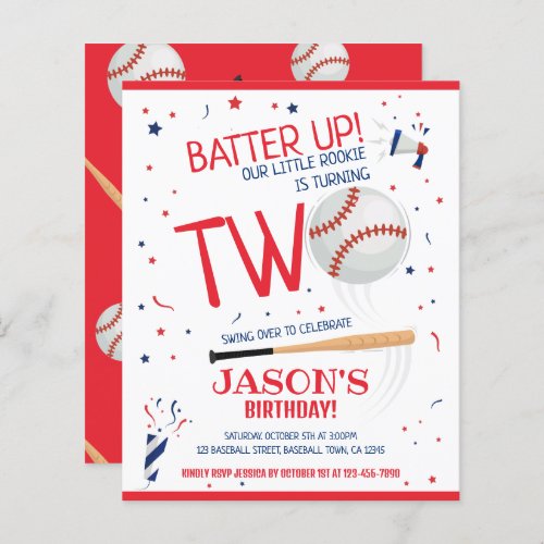 Budget Little Rookie Baseball Red 2nd Birthday