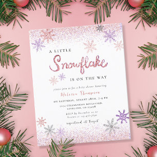 Budget Little Snowflake Baby Shower Invitation
