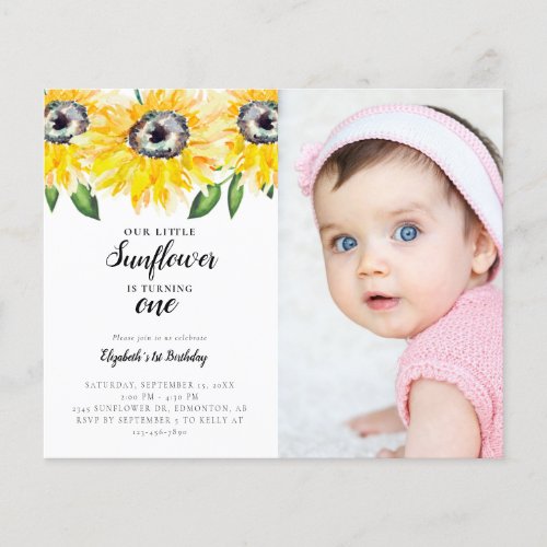 Budget Little Sunflower First Birthday One Photo