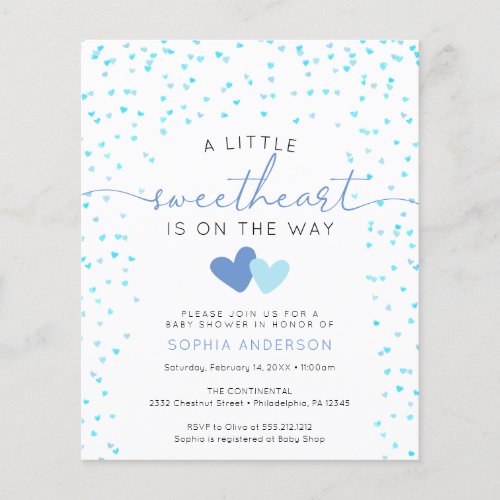 Budget Little Sweetheart Baby Shower Invite Flyer