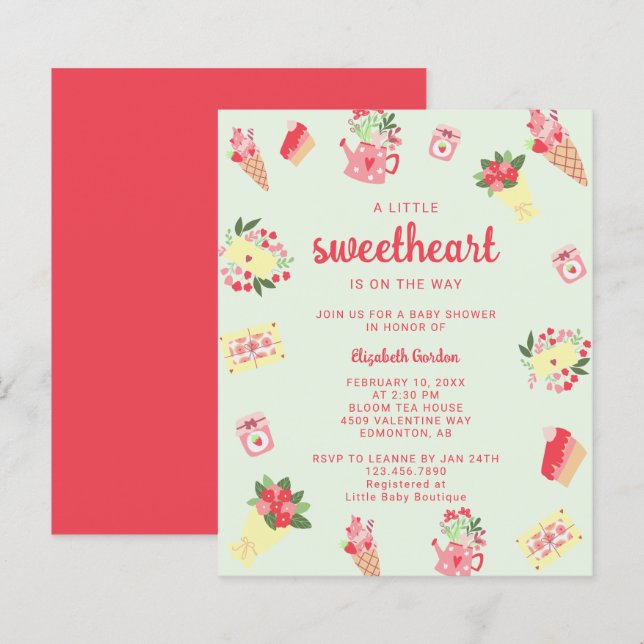 Budget Little Sweetheart on the Way Baby Shower (Front/Back)