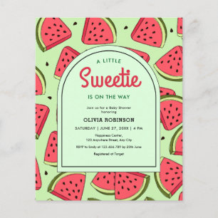Budget Little Sweetie Watermelon BabyShower Invite Flyer