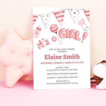 Budget Little Things Its A Girl Baby Shower by Invitationboutique at Zazzle